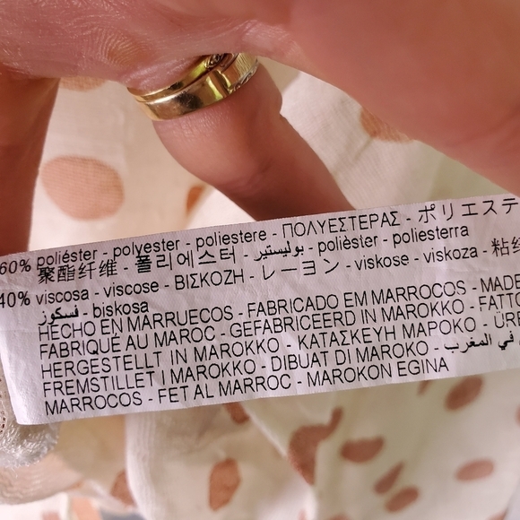 Zara Polka Dot Gauze Long Sleeved Top - Picture 9 of 10